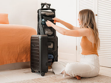 Black opened luggage